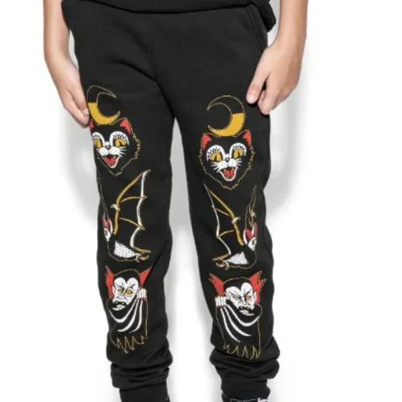 Moonlight Halloween Goth Joggers Punk Sweatpants Vampire Cat - Picture 1 of 2